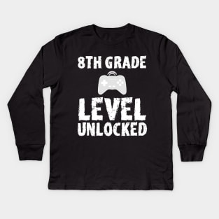 8th Grade Level Unlocked Kids Long Sleeve T-Shirt